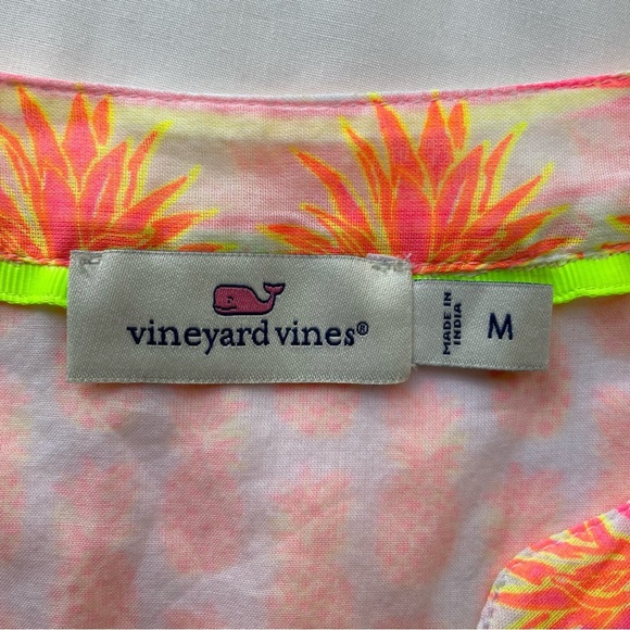 Vineyard Vines Pineapple Print Tiered Dress Medium - Picture 5 of 7